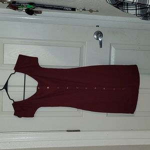 Maroon Off the Shoulder Mini Dress